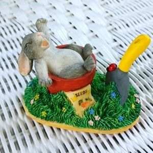 Unmarked Silvestri Sleepy Bunny in flower pot